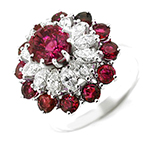 انگشتر جواهر زنانه یاقوت قرمز و الماس تراش مارکیز: مدل rgf1387