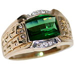 انگشتر مردانه جواهر با نگین زمرد و الماس تراش برلیان طرح رجال: مدل rgm1409