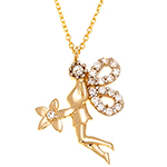 آویز طلای زرد با نگین الماس تراش برلیان طرح آنجل: مدل pdb2144