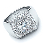 انگشتر پلاتین مردانه با نگین پرنس و الماس تراش برلیان مدل: platin2028