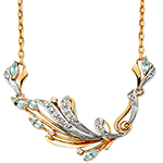 گردنبند جواهر با نگین توپاز و الماس تراش برلیان مدل: ndf1321