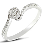 حلقه فلاور (flower) جواهر با نگین الماس تراش برلیان مدل : eng2132 