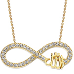 گردن آویز الله طلا و جواهر الماس تراش برلیان با طلای زرد