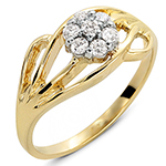 حلقه و انگشتر فلاور (flower) جواهر با نگین الماس تراش برلیان مدل : eng2159