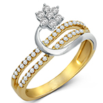 حلقه و انگشتر فلاور (flower) جواهر با نگین الماس تراش برلیان مدل : eng2166