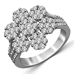 حلقه و انگشتر فلاور (flower) جواهر با نگین الماس تراش برلیان مدل : eng2169