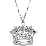 آویز بچه گانه جواهر با نگین الماس تراش برلیان طرح تاج مدل: pgb2050