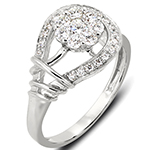 حلقه فلاور (flower) جواهر با نگین الماس تراش برلیان مدل : eng2199