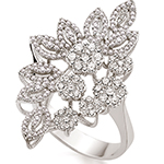 حلقه فلاور (flower) جواهر با نگین الماس تراش برلیان مدل : eng2205