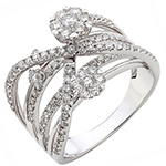 حلقه فلاور (flower) جواهر با نگین الماس تراش برلیان مدل : eng2210