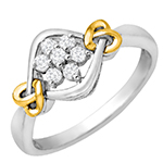 حلقه فلاور (flower) جواهر با نگین الماس تراش برلیان طرح قلب مدل : eng2226