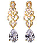 گوشواره طلا با نگین آمتیست و الماس تراش برلیان مدل: edf1410