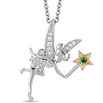 آویز طلا بچگانه طرح تینکر بل با نگین برلیان و زمرد مدل: pdf1073