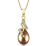 آویز طلای زرد با نگین مروارید و برلیان مدل: pdf10810