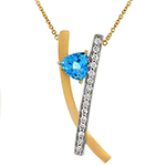 آویز طلای زرد و سفید جواهر با نگین توپاز و برلیان مدل: pdf1101