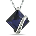 آویز طلای سفید با نگین یاقوت کبود مدل: pdf1102