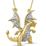 آویز طلا زرد بچه گانه طرح اژدها با نگین برلیان و یاقوت کبود مدل:ndf1057