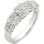 انگشتر نامزدی فلاور طلای سفید با نگین الماس تراش برلیان مدل: eng2258