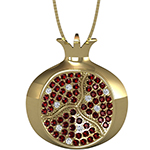 پلاک طلا طرح انار با نگین برلیان و یاقوت سرخ طرح انار: مدل npdf13189