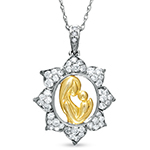 پلاک و مدال طلای مادر و کودک با نگین الماس تراش برلیان: مدل pdb2301 