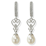 گوشواره طلای زنانه مروارید و الماس تراش برلیان مدل: edf1549 