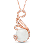 پلاک مروارید طلا رزگلد دخترانه و جواهر برلیان طرح مینیمال مدل npdf13256