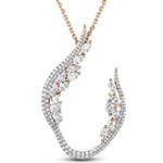 قیمت و خرید آویز گردنبند جواهر الماس تراش برلیان و مارکیز طلا رزگلد: مدل pdb2316