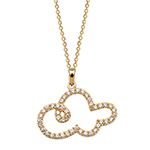 آویز طلای زرد کودکانه طرح ابر نگین المس تراش برلیان دخترانه و پسرانه pgb2232