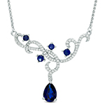 گردنبند دخترانه طلا و جواهر یاقوت کبود و برلیان مدل:ndf139