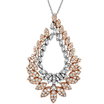 آویز گردنبند طلا طرح خوشه گندم برلیان طلا سفید و رزگلد زنانه مدل:pdb2325