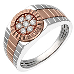 انگشتر پلاتین مردانه طرح رولکس نگین برلیان مدل:platin2047