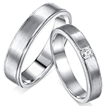 حلقه ست ازدواج طلا سفید عروس و داماد نگین برلیان مدل:srd1654