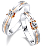 حلقه ست ازدواج طلا سفید رزگلد الماس تراش برلیان مدل:srd1657