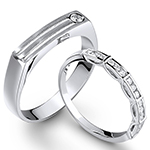 حلقه ست ازدواج طلا سفید نگین الماس تراش برلیان مدل:srd1660