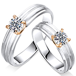 حلقه ست طلا ازدواج سولیتر سفید و زرد نگین برلیان مدل:srd1661