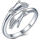 انگشتر آغوش طلای سفید زنانه الماس تراش برلیان مدل: wrdf2160