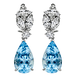 گوشواره طلا زنانه توپاز و الماس برلیان و مارکیز مدلedf1627