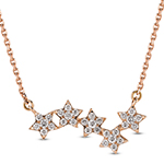 گردنبند الماس برلیان طلا و جواهر زنانه طرح ستاره مدل:nec2015