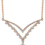 گردنبند دو ردیفه طلا و جواهر الماس برلیان زنانه مدل :nec2016