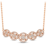 گردنبند فلاور الماس برلیان طلای 18 عیار زنانه مدل : nec2019