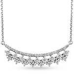 گردنبند جواهر ظریف الماس تراش برلیان طلا سفید مدل: nec2022