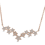 گردنبند طلا ستاره ای جواهر نگین الماس برلیان مدل: nec2024