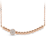 گردنبند فلاور طلا رزگلد جواهر نگین الماس برلیان مدل:nec2027