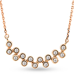 گردنبند کلیه الماس اصل برلیان طلای رزگلد 18 عیار مدل: nec2028