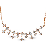 گردنبند الماس برلیان طلا رزگلد 18 عیار طرح ظریف مدل:nec2029