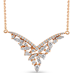 گردنبند تمام الماس برلیان مارکیز قلم خور طلا مدل: nec2030