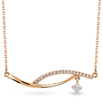 گردنبند الماس ظریف طلای رزگلد 18 عیار و جواهر مدل: nec2032