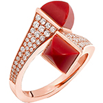 انگشتر طلا زنانه نگین عقیق سرخ و برلیان طرح فانتزی مدلrgf1812