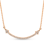 گردنبند پیکان هدف طلا زنانه و جواهر الماس تراش برلیان مدل:nec2033