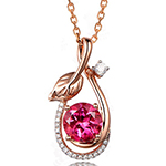 پلاک طلا گل جواهر یاقوت سرخ، الماس برلیان مدل:npdf13310